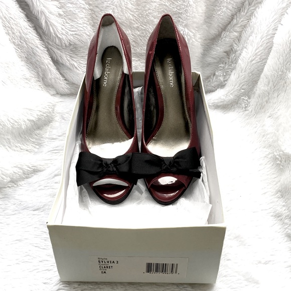 Liz Claiborne NEW IN BOX Vintage Style Sylvia Claret Heels Sz 8 - Picture 9 of 9